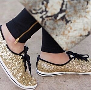 Gold Glitter Kate Spade Keds size 8.5